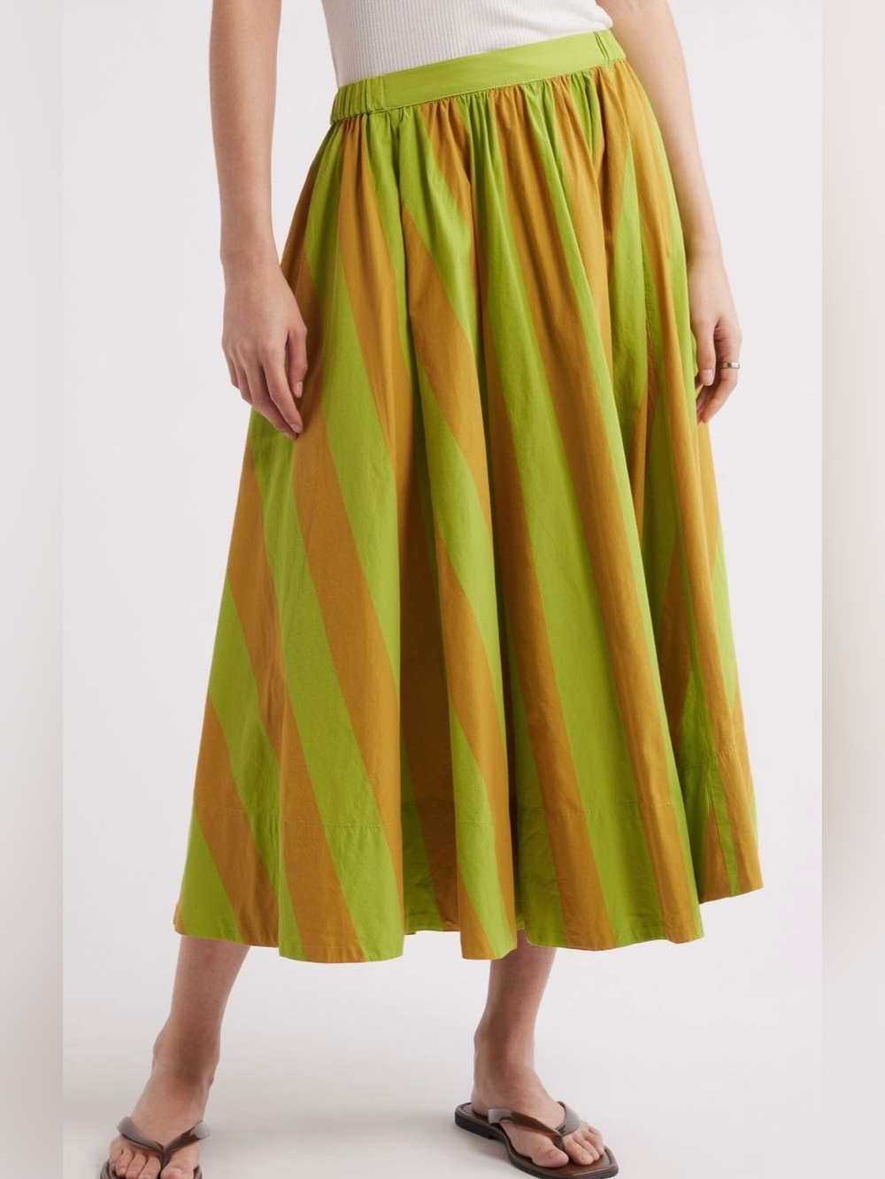 NWTs Free People Green/Brown Retro Combo Skirt - Size XS